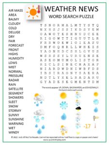 Weather News Word Search Puzzle