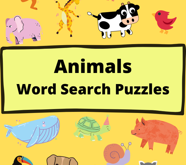 Animals Word Search Puzzles
