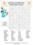 National ice cream day word search puzzle