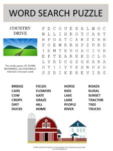 country drive word search puzzle