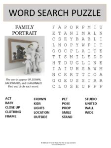 family portrait word search puzzle