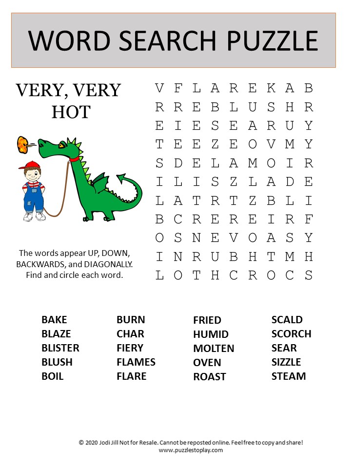 hot word search puzzle 