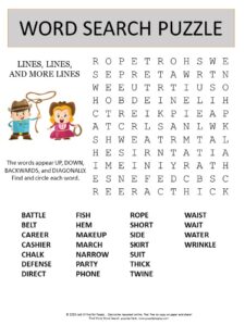 lines word search puzzle 