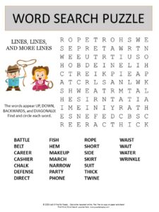 lines word search puzzle