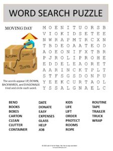 moving day word search puzzle