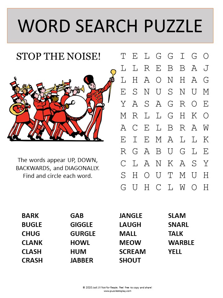 noise word search puzzle 