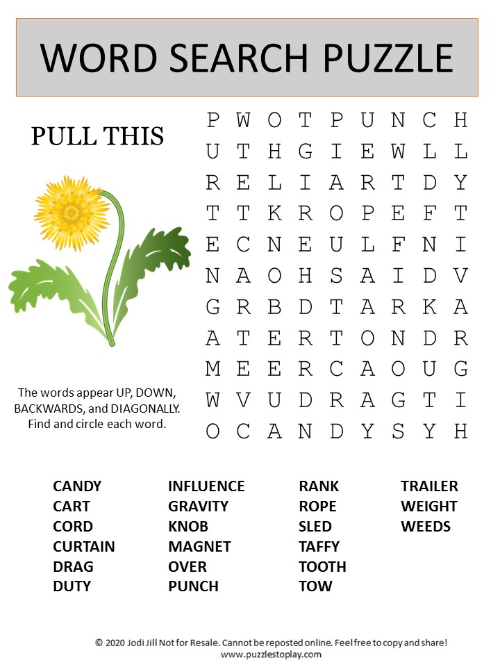 pull this word search puzzle