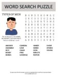 types of men word search puzzle