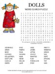 Dolls Word Search Puzzle