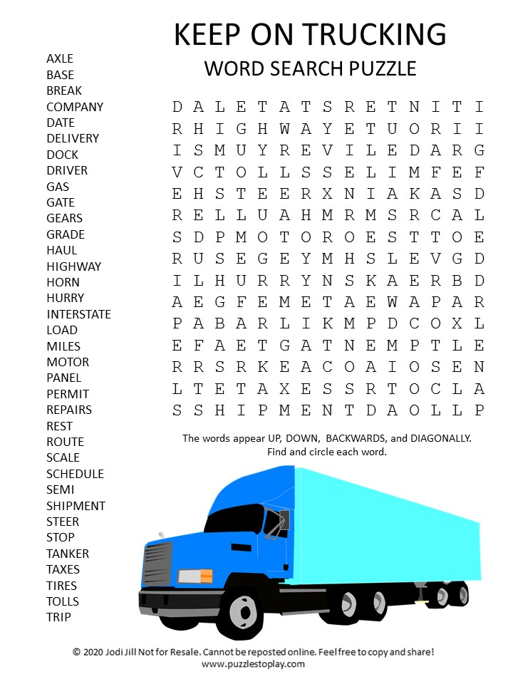 keep-on-trucking-word-search-puzzle-puzzles-to-play