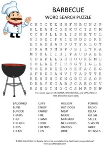barbecue word search puzzle