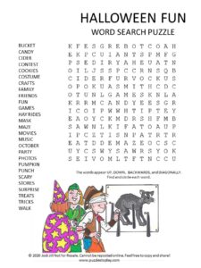 halloween fun word search puzzle