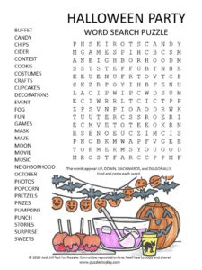 halloween party word search puzzle