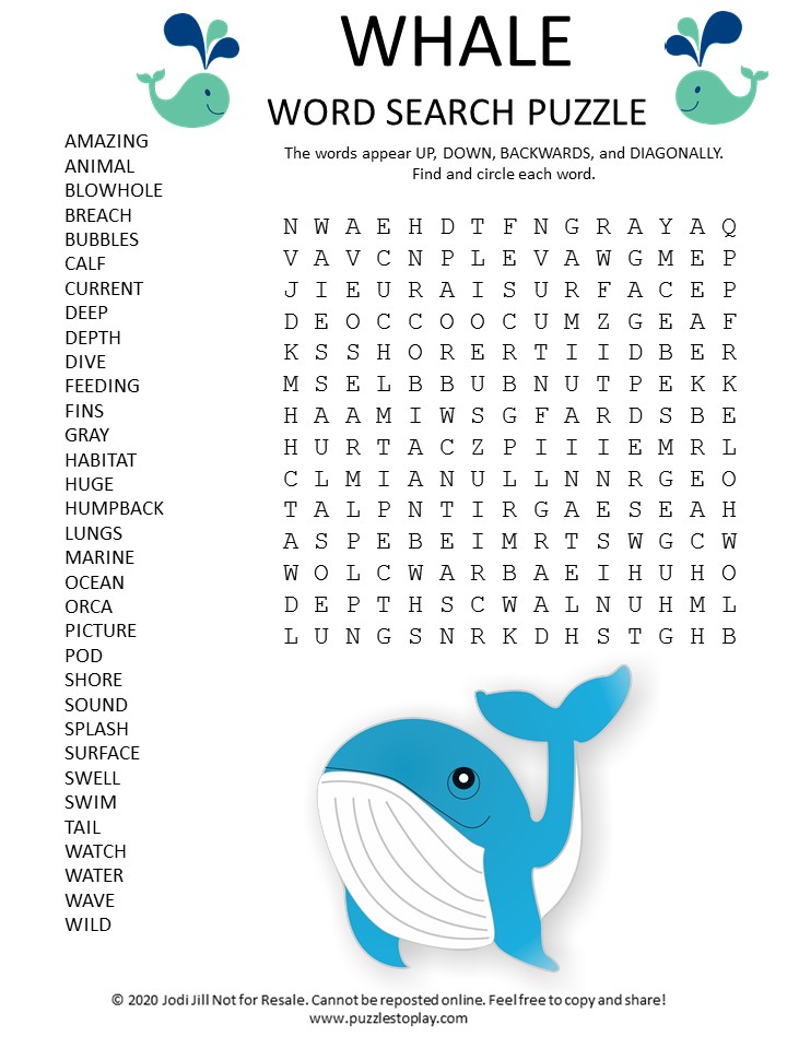Animals Word Search Puzzles - Puzzles to Play
