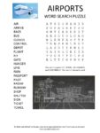 Airport word search puzzle