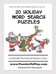 Free 20 Holiday Word Search Puzzles