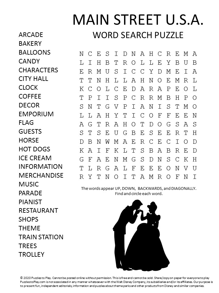 disney kids word search printable