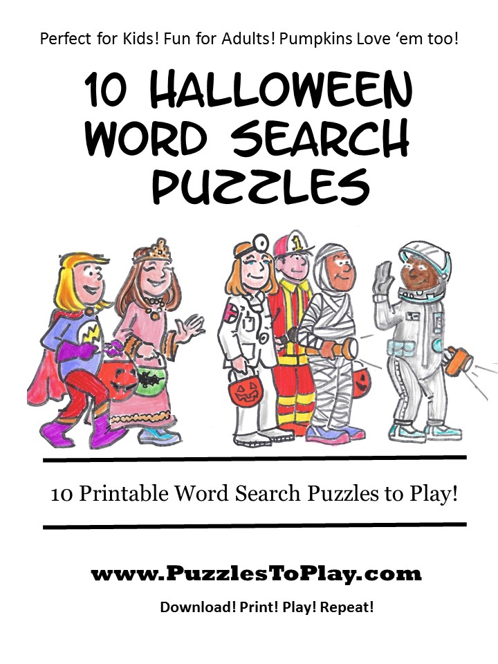 FREE 10 Halloween Word Search Puzzles