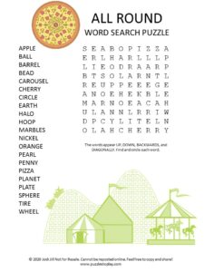 Round Word Search Puzzle