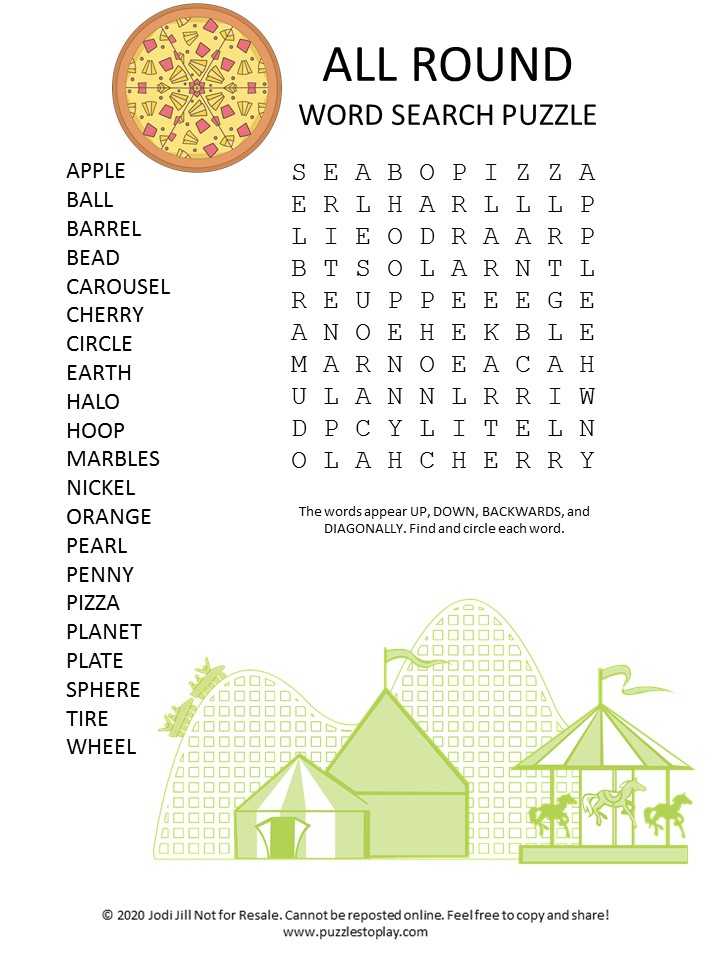 Round Word Search Puzzle
