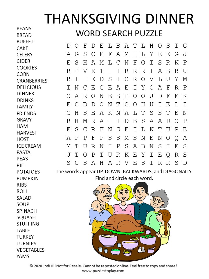 Flavorful food word search