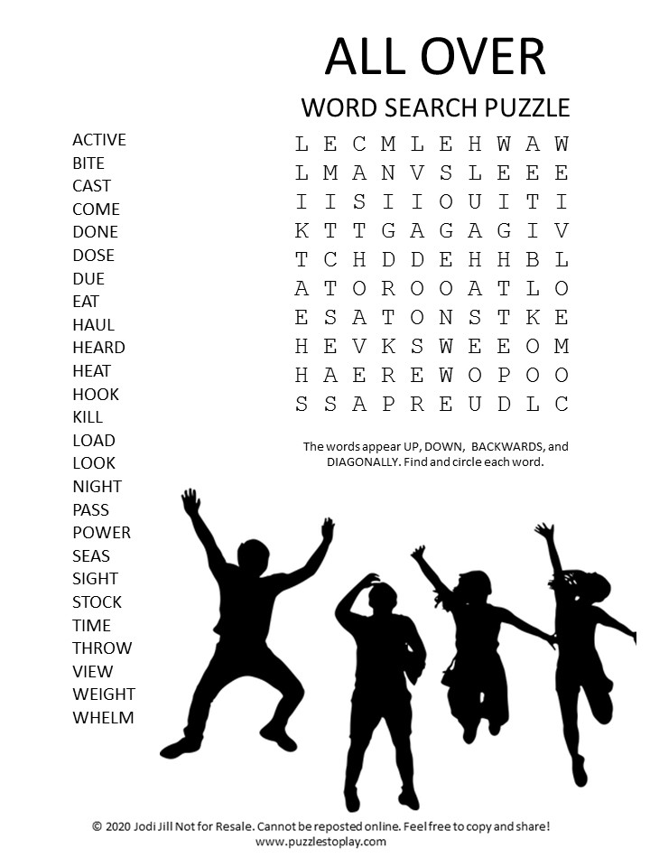 all over word search puzzle