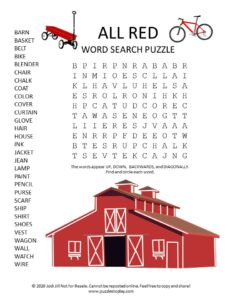 all red word search puzzle
