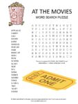 at the movies word search puzzle