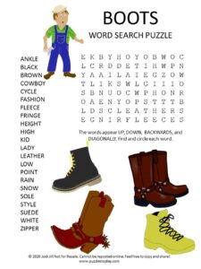 boots word search puzzle
