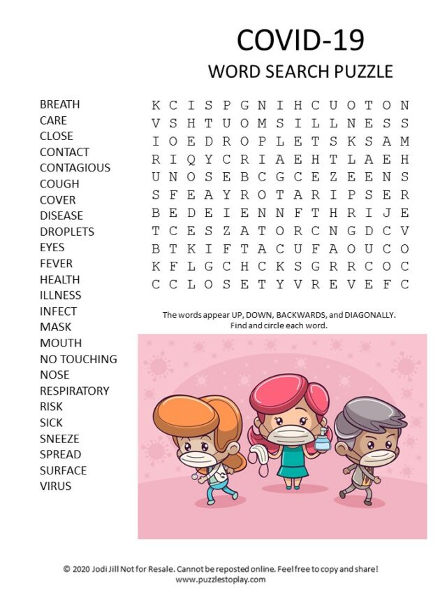 COVID 19 Word Search Puzzle Puzzles To Play