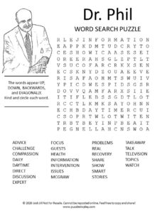 dr phil word search puzzle