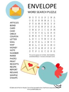 envelope word search puzzle