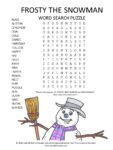 frosty the snowman word search puzzle