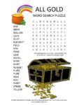 gold word search puzzle