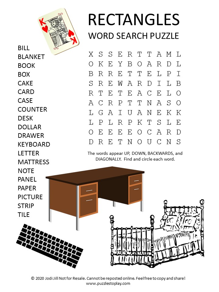 rectangles word search puzzle