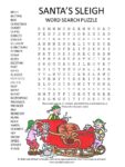 santa's sleigh word search puzzle