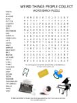 weird things people collect word search puzzle