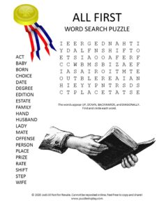 all first word search puzzle