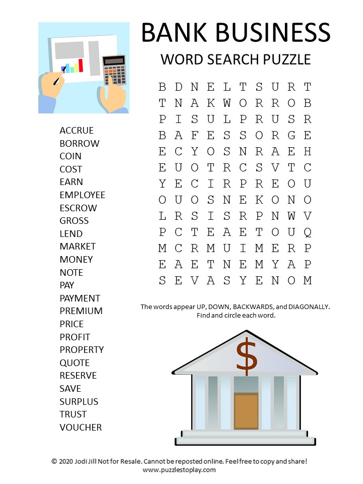 Banking Related Word Search