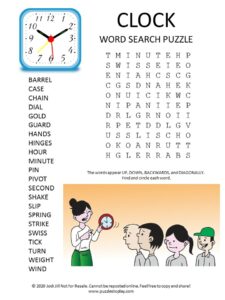 clock word search puzzle