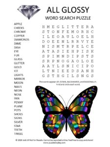 glossy word search puzzle