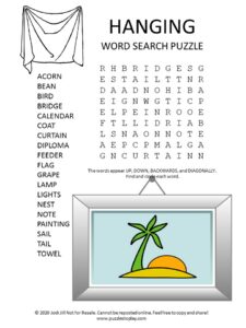 hanging word search puzzle