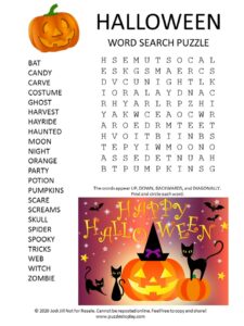 happy halloween word search puzzle