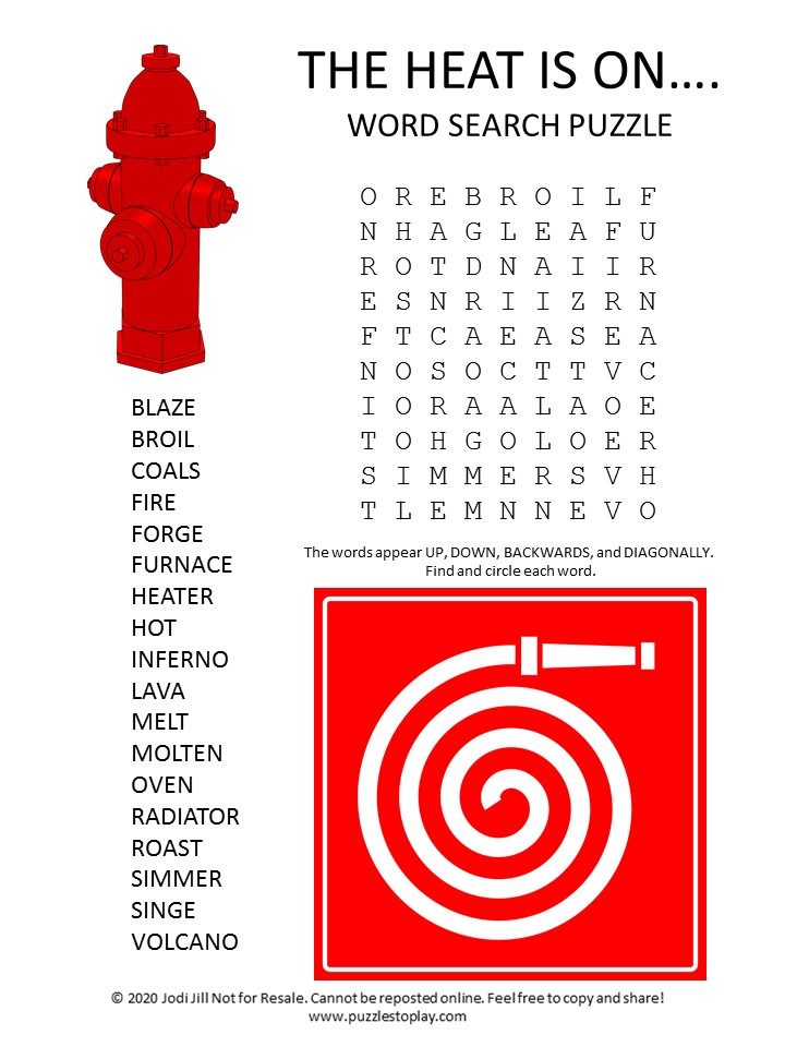 heat word search puzzle