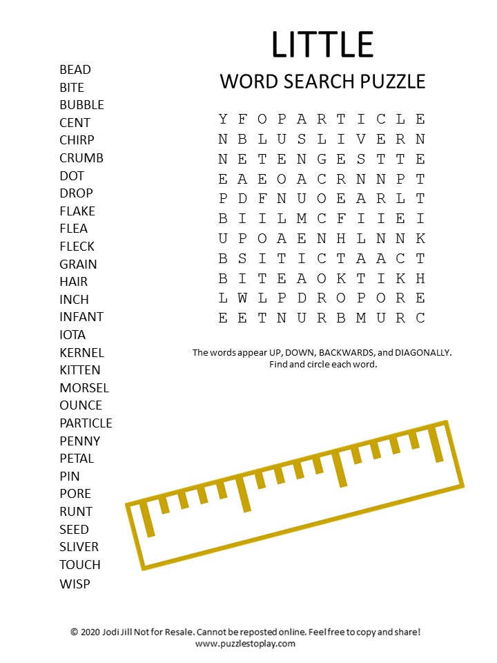 Small Word Search Puzzles