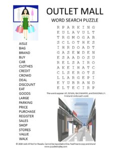outlet mall word search puzzle