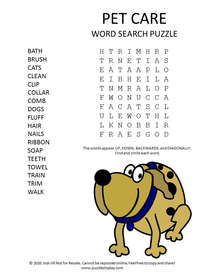 free word search puzzle worksheet list Page 6 - Puzzles to Play