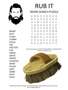 rub word search puzzle