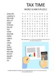 tax time word search puzzle
