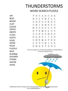 thunderstorms word search puzzle
